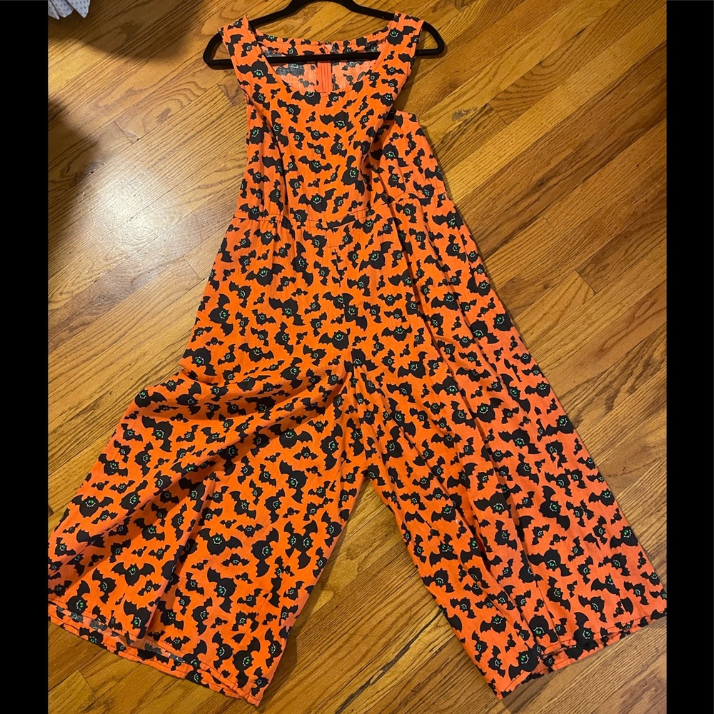Halloween Handmade Bat Print Wide Leg Jumper